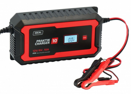 Aparat incarcat baterii auto PRAKTIK CHARGER 10 LCD, voltaj incarcare: 6/12 V IDEAL, curent incarcare: 10A, alimentare: 230V, tip baterie: AGM/EFB/GEL/MF/WET [1]