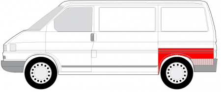 Aripa spate stanga 1/3 lungime; model scurt VW TRANSPORTER IV intre 1990-2003 [1]