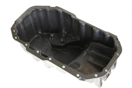 Baie ulei aluminiu potrivit AUDI A3; SEAT IBIZA IV, IBIZA IV SC; SKODA FABIA II, OCTAVIA II; VW EOS, GOLF PLUS V, GOLF V, JETTA III, PASSAT B5.5, PASSAT B6, POLO, POLO IV, POLO V 1.4-3.6 dupa 2002 [1]
