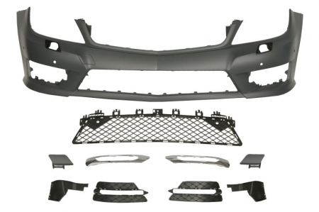 Bara (Fata, AMG/SPORT, cu grilaje, cu orificii lumini zi, spalator faruri si senzori parcare, grunduit) potrivit MERCEDES C (C204) 03.11-12.13