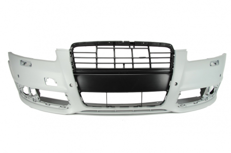 Bara Fata, cu gauri pentru spalator de faruri, cu gauri pentru senzorii de parcare, grund potrivit AUDI A6 C6 10.08-03.11 Bara - Bara Fata, cu gauri pentru spalator de faruri, cu gauri pentru senzorii de parcare, grund potrivit AUDI A6 C6 10.08-03.11