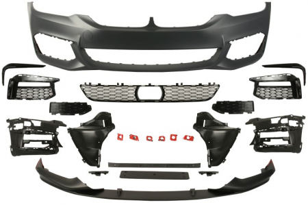 Bara (Fata, cu indoiala; cu montare radar, M PERFORMANCE, cu grilaje, cu gauri pentru lampa de ceata, grunduit) potrivit BMW 5 (G30, F90), 5 (G31) 02.17-