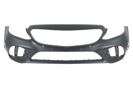 Bara fata cu locas carlig remorcare, AMG STYLING, cu locas senzor parcare, numărul de locas senzor parcare: 4, cu gaura pentru camera, grunduit potrivit MERCEDES C-KLASA W205 12.18-02.21
