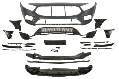 Bara - Bara (Fata, grund, AMG STYLING, cu grilaje; cu valabilitate, orificii senzor parcare, cu gaura pentur camera, grund) potrivit MERCEDES A-KLASA W177 04.18-10.2