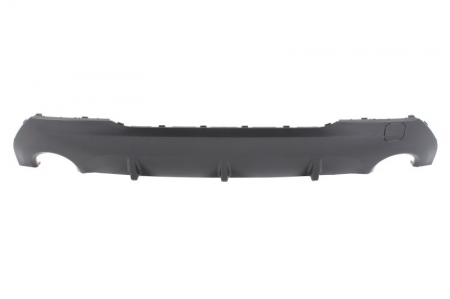 Bara - Bara potrivit BMW 1 F40 Hatchback dupa 2019 - inferior/spate, fara grund, M-PAKIET, negru-mat, cu un decupaj pentru teava de evacuare: stanga; dreapta
