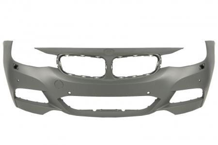Bara - Bara protectie (fata, M-PACHET, cu orificii spalator, numar orificii senzor parcare: 6, cu oriicii camera, grunduit) potrivit BMW 3 GRAN TURISMO F34 03.13-12.20