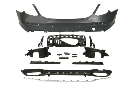 Bara - Bara Spate, AMG STYLING, cu dunga; cu paranteze de montaj; cu valabilitate, cu gauri pentru senzorii de parcare, grund potrivit MERCEDES E ALL-TERRAIN S213 Sedan 01.16-