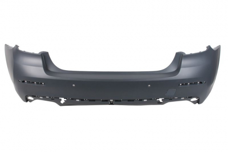 Bara - Bara spate potrivit BMW 5 G30, G31, G38, F90 Saloon 2020-2023 - cu un dop de remorcare; grunduit, cu orificii senzori parcare, gri