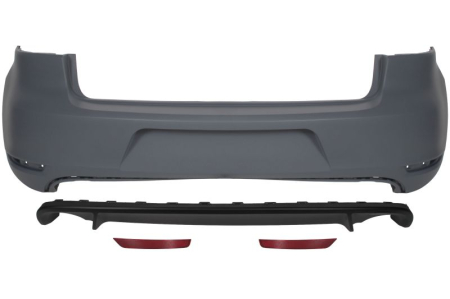 Bara - Bara (Spate, GTI, cu valabilitate, negru, cu taietura pentru toba de esapament: Doua) potrivit VW GOLF VI Hatchback 2008-2013