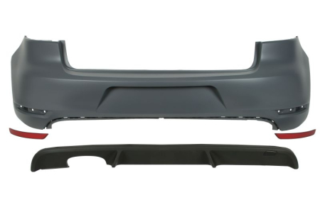 Bara - Bara (Spate, GTI, cu valabilitate, negru, cu taietura pentru toba de esapament: dublu; pe stanga) potrivit VW GOLF VI Hatchback 2008-2013
