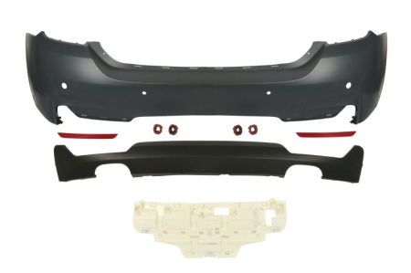 Bara - Bara Spate, M-PAKIET, complet, cu gauri pentru senzorii de parcare, grund potrivit BMW 4 GRAN COUPE F36 02.14-02.17