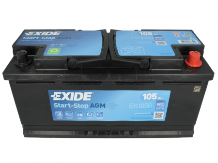 Baterie EXIDE 12V 105Ah/950A START&STOP AGM (R+ Borna standard) 392x175x190 B13 - flansa montare 10.5 mm  [2]