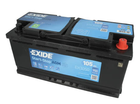 Electrice - Baterie EXIDE 12V 105Ah/950A START&STOP AGM (R+ Borna standard) 392x175x190 B13 - flansa montare 10.5 mm 