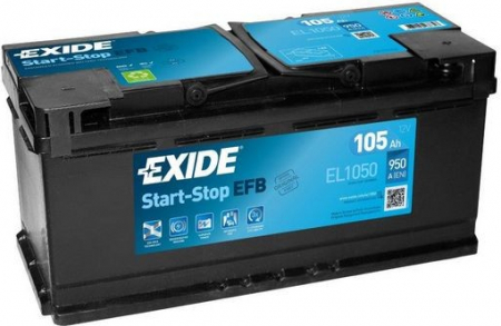 Electrice - Baterie EXIDE 12V 105Ah/950A START&STOP EFB (R+ Borna standard) 392x175x190 B13 - flansa montare 10.5 mm (Pornire)