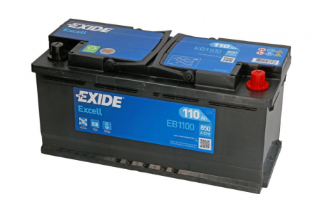 Electrice - Baterie EXIDE 12V 110Ah/850A EXCELL (R+ Borna standard) 392x175x190 B13 - flansa montare 10.5 mm 