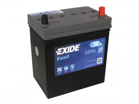 Baterie EXIDE 12V 35Ah/240A EXCELL (R+ borna subtire (vehicule japoneze)) 187x127x220 B00 - fara flansa montare  [1]