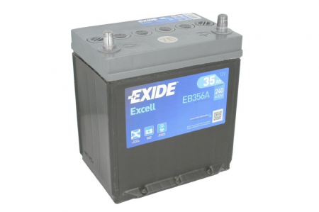 Baterie EXIDE 12V 35Ah/240A EXCELL (R+ borna subtire (vehicule japoneze)) 187x140x220 B01 - flansa montare 10.5 mm  [1]