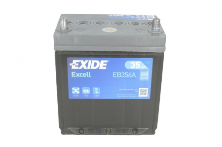 Baterie EXIDE 12V 35Ah/240A EXCELL (R+ borna subtire (vehicule japoneze)) 187x140x220 B01 - flansa montare 10.5 mm  [2]