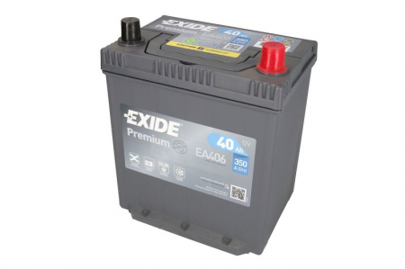 Electrice - Baterie EXIDE 12V 40Ah/350A PREMIUM (R+ borna subtire (vehicule japoneze) + Borna standard) 187x127x220 B01 - flansa montare 10.5 mm (Pornire)