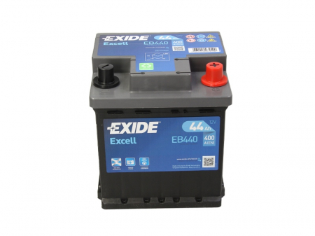 Baterie EXIDE 12V 44Ah/400A EXCELL (R+ Borna standard) 175x175x190 B13 - flansa montare 10.5 mm  [2]