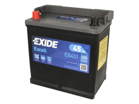 Electrice - Baterie EXIDE 12V 45Ah/330A EXCELL (L+ Borna standard) 220x135x225 B01 - flansa montare 10.5 mm 