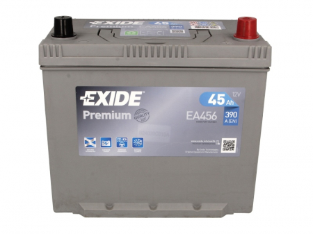 Baterie EXIDE 12V 45Ah/390A PREMIUM (R+ borna subtire (vehicule japoneze) + Borna standard) 235x127x226 B01 - flansa montare 10.5 mm  [2]