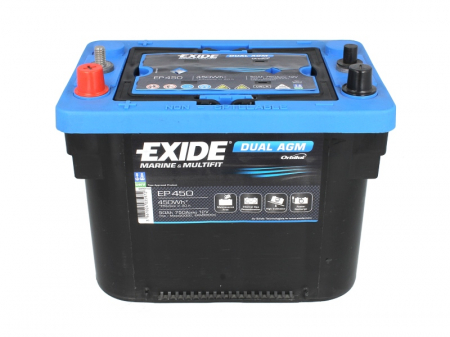 Baterie EXIDE 12V 50Ah/750A DUAL AGM (L+ Borna standard + borna cu filet) 260x173x206 B00 - fara flansa montare aplicatie duala [2]