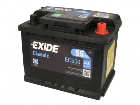 Electrice - Baterie EXIDE 12V 55Ah/460A CLASSIC (R+ Borna standard) 242x175x190 B13 - flansa montare 10.5 mm 