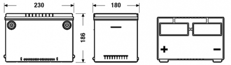 Electrice - Baterie EXIDE 12V 55Ah/620A EXCELL (L+ borna cu filet insert) 230x180x186 B7 - flansa montare 10.5 mm (Pornire)