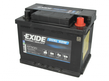 Electrice - Baterie EXIDE 12V 60Ah/680A DUAL AGM (R+ Borna standard) 242x175x190 B13 - flansa montare 10.5 mm aplicatie duala
