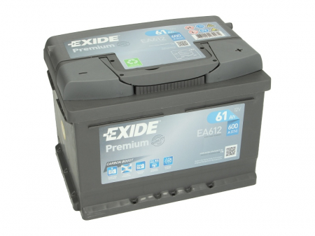 Baterie EXIDE 12V 61Ah/600A PREMIUM (R+ Borna standard) 242x175x175 B13 - flansa montare 10.5 mm  [1]