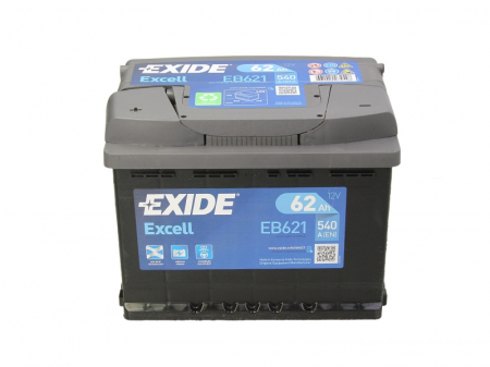 Baterie EXIDE 12V 62Ah/540A EXCELL (L+ Borna standard) 242x175x190 B13 - flansa montare 10.5 mm  [2]
