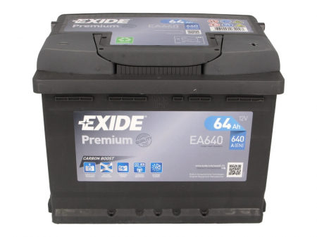 Baterie EXIDE 12V 64Ah/640A PREMIUM (R+ Borna standard) 242x175x190 B13 - flansa montare 10.5 mm  [2]