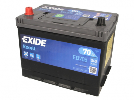 Electrice - Baterie EXIDE 12V 70Ah/540A EXCELL (L+ Borna standard) 270x173x222 B9 - flansa montare 29 mm (Pornire)