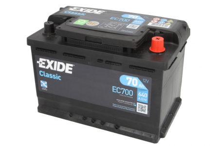 Electrice - Baterie EXIDE 12V 70Ah/640A CLASSIC (R+ Borna standard) 278x175x190 B13 - flansa montare 10.5 mm