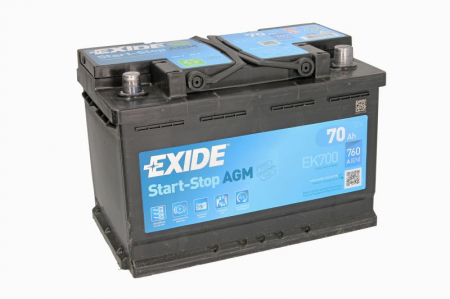 Baterie EXIDE 12V 70Ah/760A START&STOP AGM (R+ Borna standard) 278x175x190 B13 - flansa montare 10.5 mm [1]