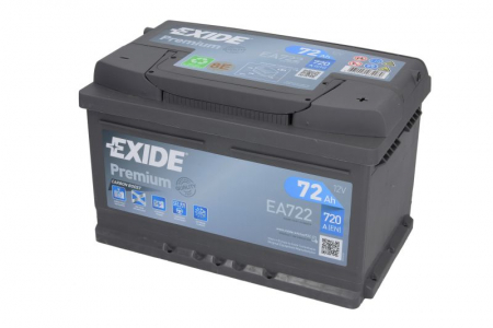 Electrice - Baterie EXIDE 12V 72Ah/720A PREMIUM (R+ Borna standard) 278x175x175 B13 - flansa montare 10.5 mm