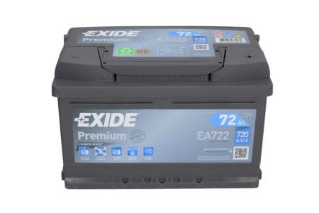 Baterie EXIDE 12V 72Ah/720A PREMIUM (R+ Borna standard) 278x175x175 B13 - flansa montare 10.5 mm [2]