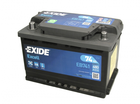 Electrice - Baterie EXIDE 12V 74Ah/680A EXCELL (L+ Borna standard) 278x175x190 B13 - flansa montare 10.5 mm 