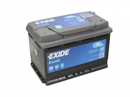 Baterie EXIDE 12V 74Ah/680A EXCELL (R+ Borna standard) 278x175x190 B13 - flansa montare 10.5 mm [1]
