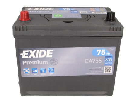 Baterie EXIDE 12V 75Ah/630A PREMIUM (L+ Borna standard) 270x172x223 B01 - flansa montare 10.5 mm  [2]