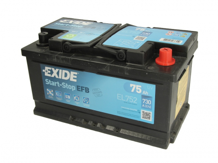 Electrice - Baterie EXIDE 12V 75Ah/730A START&STOP EFB (R+ Borna standard) 315x175x175 B13 - flansa montare 10.5 mm 