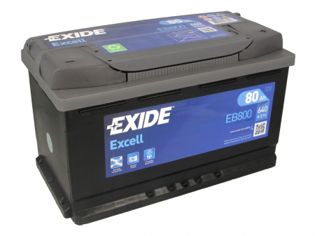 Baterie EXIDE 12V 80Ah/640A EXCELL (R+ Borna standard) 315x175x190 B13 - flansa montare 10.5 mm [1]