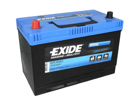 Baterie EXIDE 12V 95Ah/650A DUAL (L+ Borna standard) 310x175x225 B13 - flansa montare 10.5 mm aplicatie duala [1]