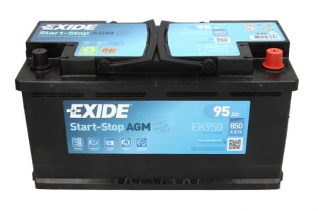 Baterie EXIDE 12V 95Ah/850A START&STOP AGM (R+ Borna standard) 353x175x190 B13 - flansa montare 10.5 mm  [2]
