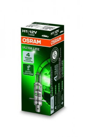 Electrice - Bec auto auto cu halogen H1 12V 55W P14,5S viata de pana la 4 ori viata mai lunga Ultra Life