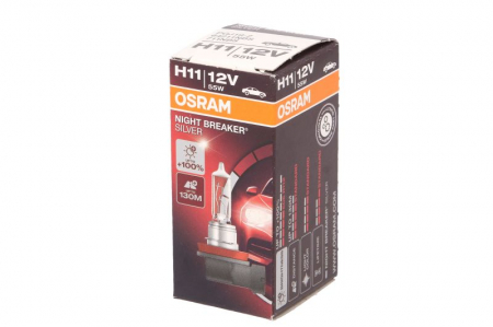 Electrice - Bec auto auto cu halogen H11 12V 55W PGJ19-2 pana la 100% luminozitate mare; pana la 130m  Night Breaker Silver