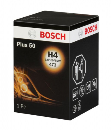 Electrice - Bec auto auto cu halogen H4 12V 60/55W P43T-38 Plus 60%