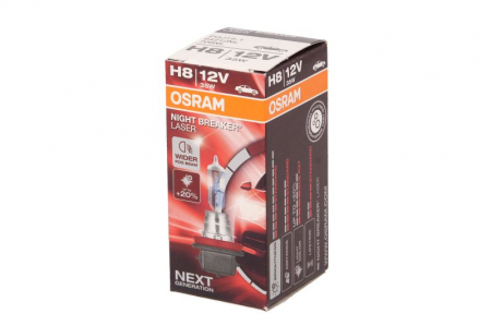 Electrice - Bec auto auto cu halogen H8 12V 35W PGJ19-1 pana la 150% luminozitate mare; pana la 150m ; pana la 20% lumina alba Night Breaker Laser, alb