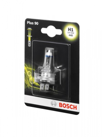 Electrice - Bec auto blister pachet 1 bucata H1 12V 55W P14,5S pana la 90% luminozitate mare Plus 90%